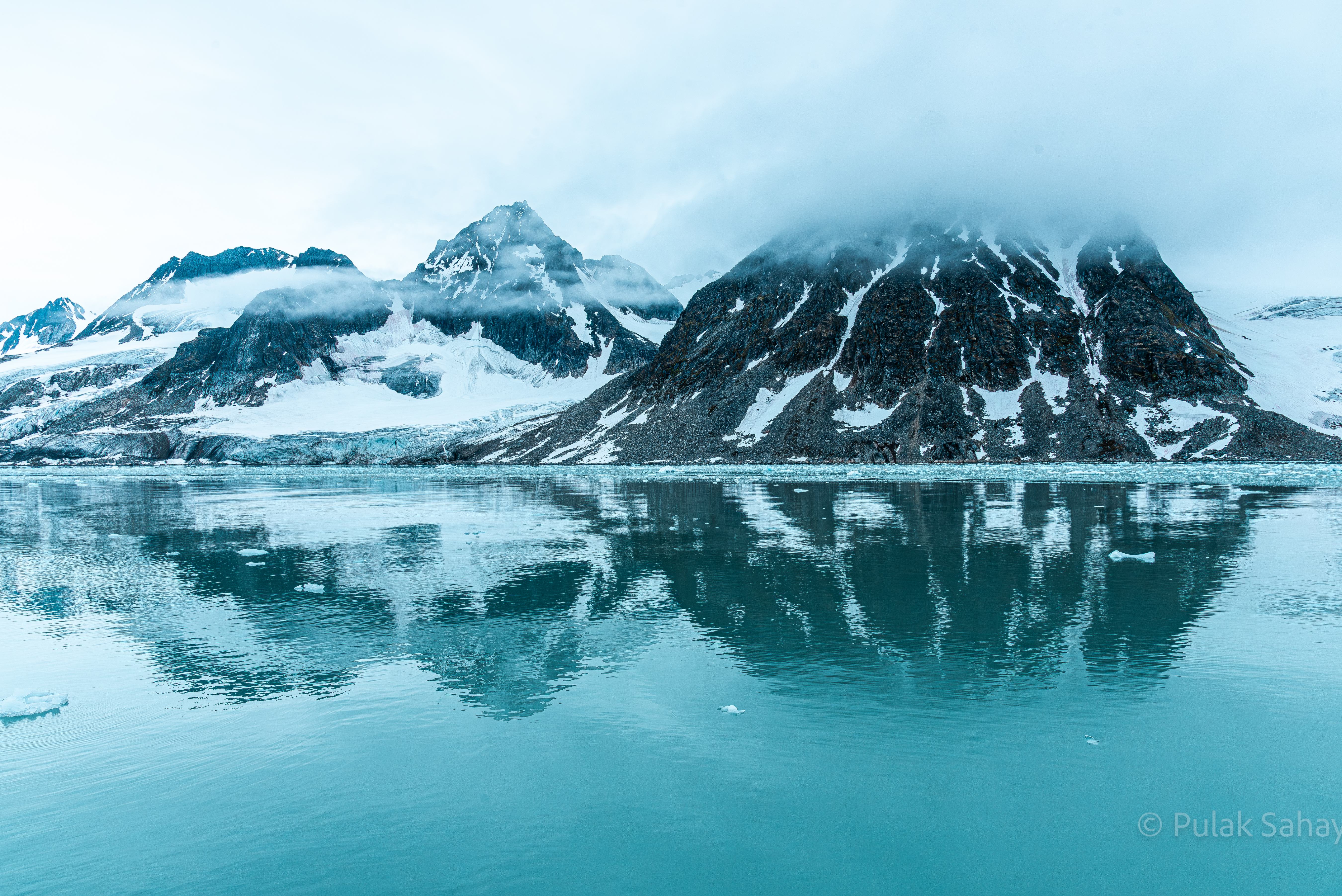Arctic glacier and mountain